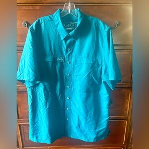Teal Gameguard Short Sleeve Button-Up Shirt. Never Worn.